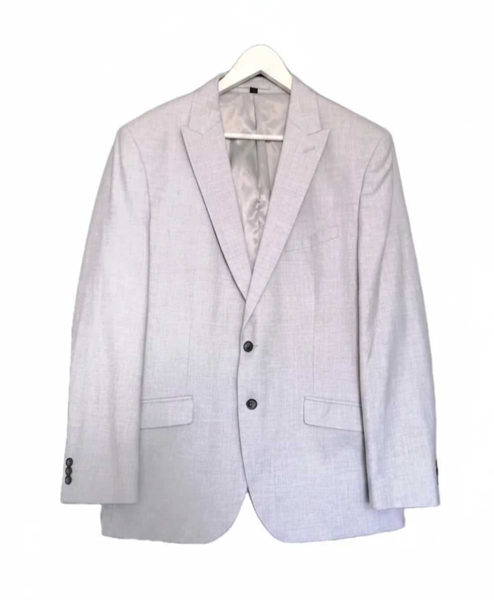 Men M&S light grey tailored fit blazer 46R