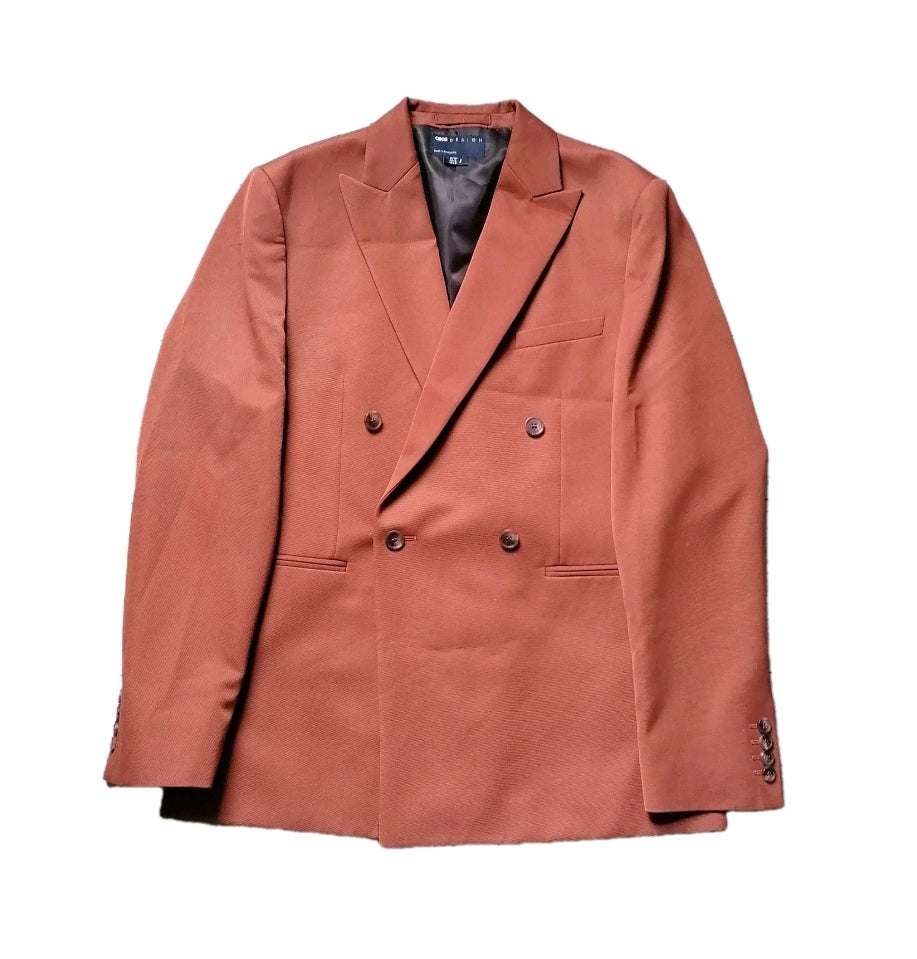Men Asos double breasted brown 2 piece suit 38R/32R