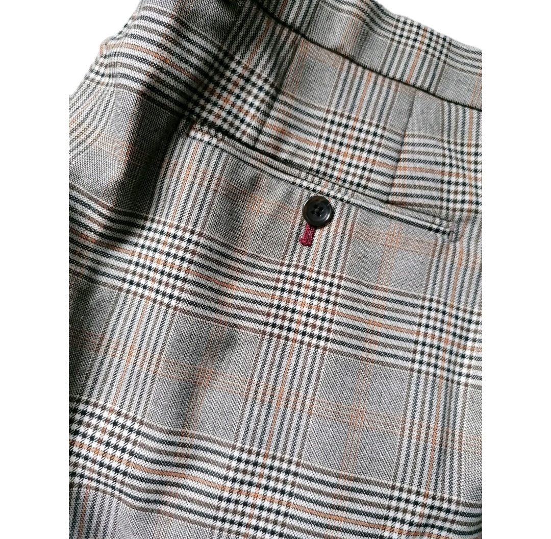 Men Next beige check tapered slim 2 piece suit 42L/36L