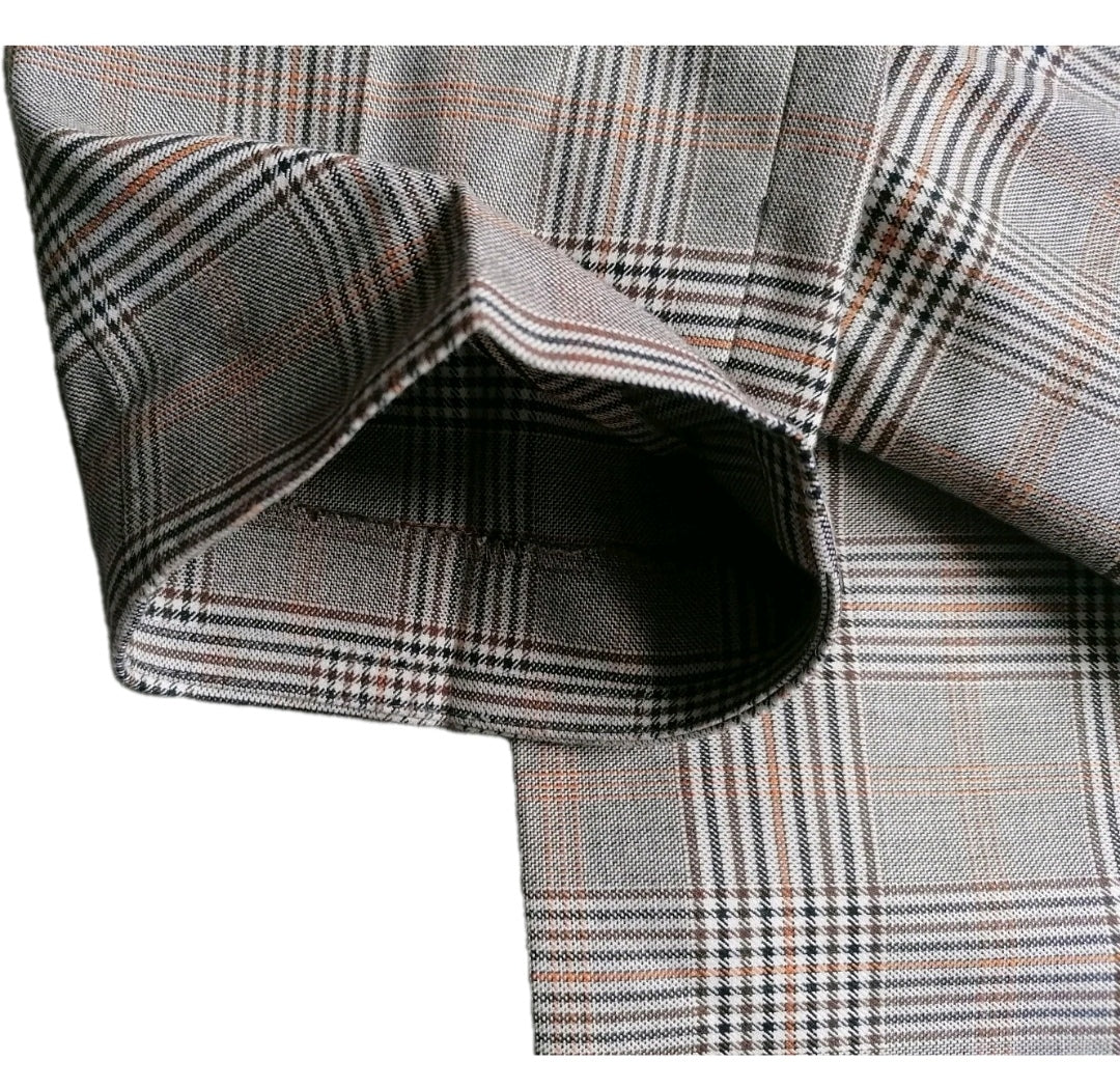 Men Next beige check tapered slim 2 piece suit 42L/36L
