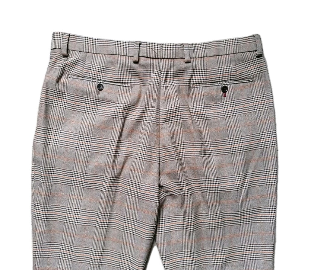 Men Next beige check tapered slim 2 piece suit 42L/36L
