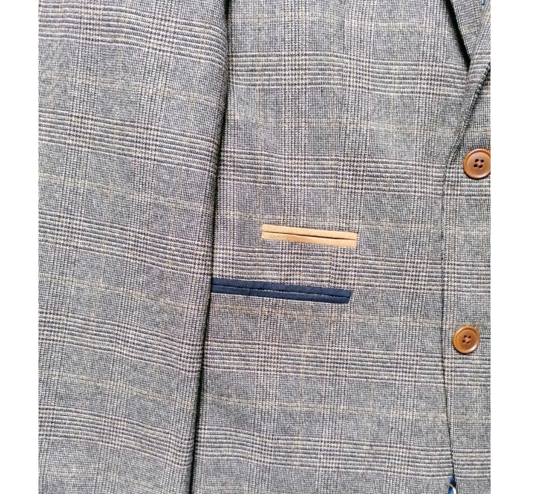 Men Next brown check skinny fit 2 piece suit 38L/32L