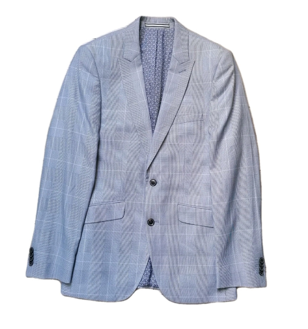 Men Burton pale blue 3 piece slim fit suit 36R/32R/M