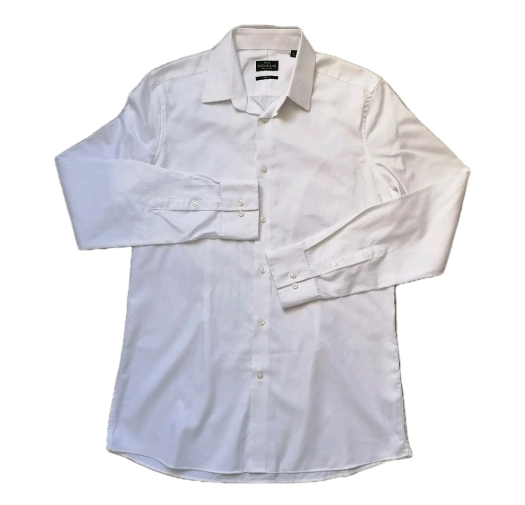 Men Next white formal long sleeve slim fit shirt 16"