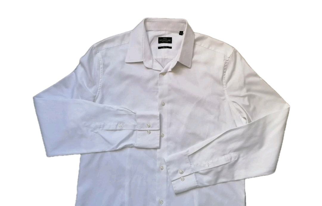 Men Next white formal long sleeve slim fit shirt 16"