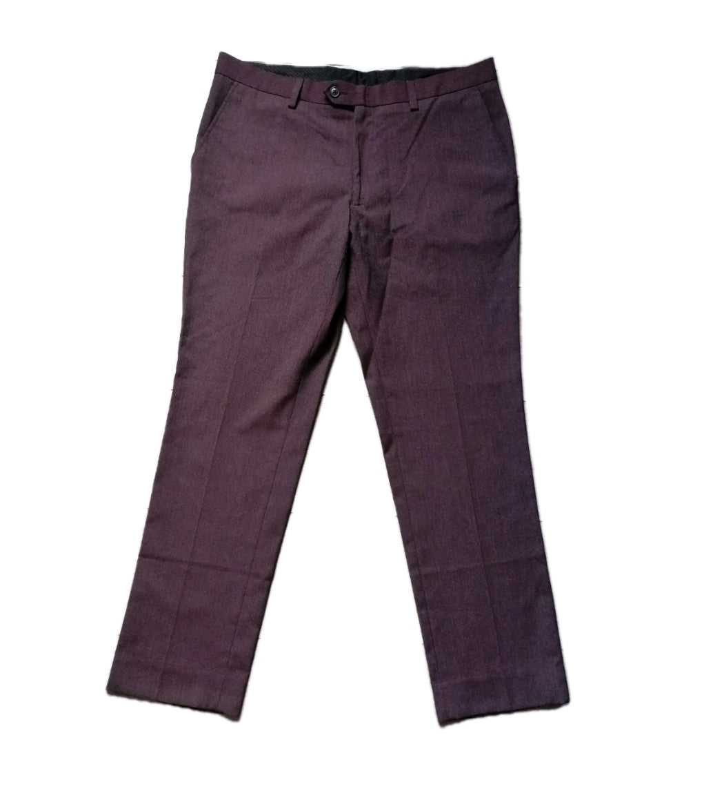 Men Next burgundy slim fit formal trouser W34 L29