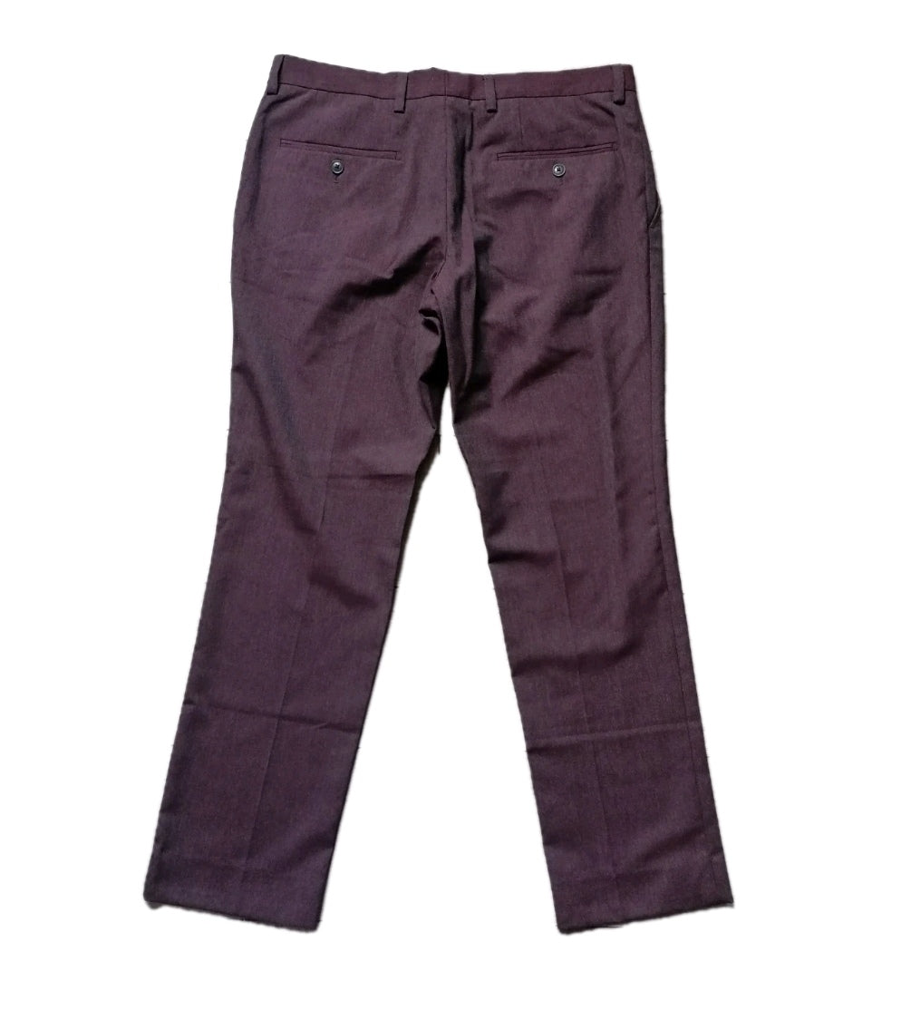 Men Next burgundy slim fit formal trouser W34 L29