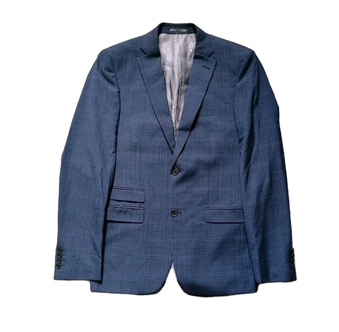 Men next blue check slim fit blazer 38L
