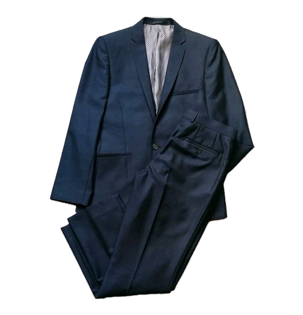 Men Lambretta navy blue slim fit suit 40R/34R