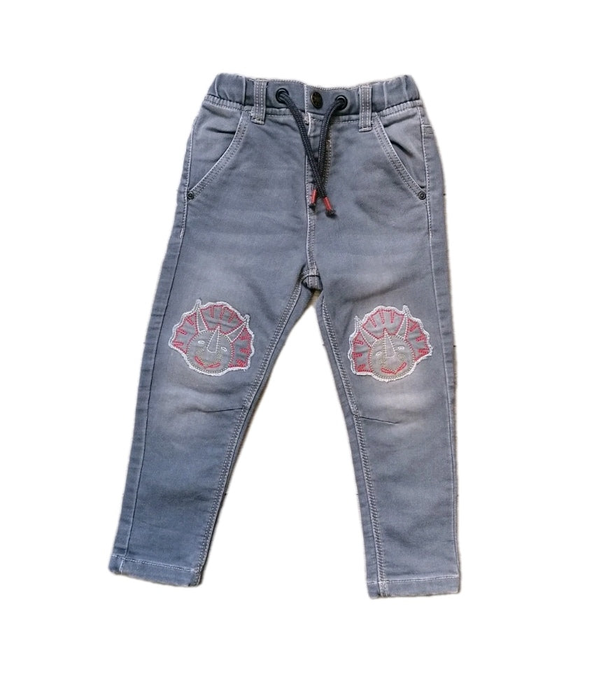 Boys light grey drawstring skinny jeans 3-4 years