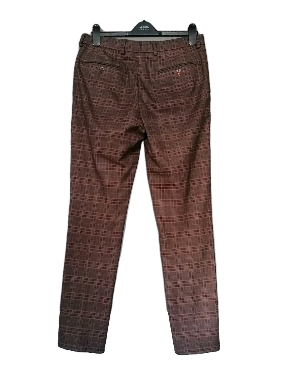 Men Next brown check waistcoat and trouser 38R/32L