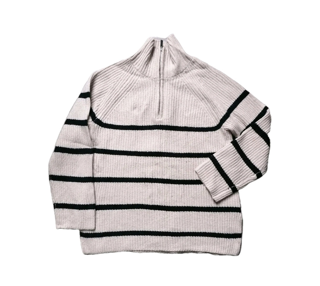 Ladies black and beige knit turtle neck jumper, medium