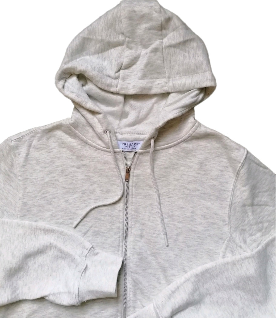 Men light grey sweatshirt hoodie, medium