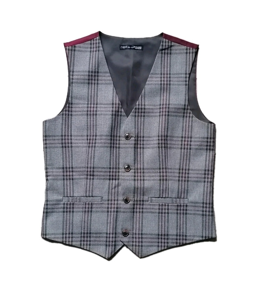 Boys Next grey check 2 piece suit 11-12y
