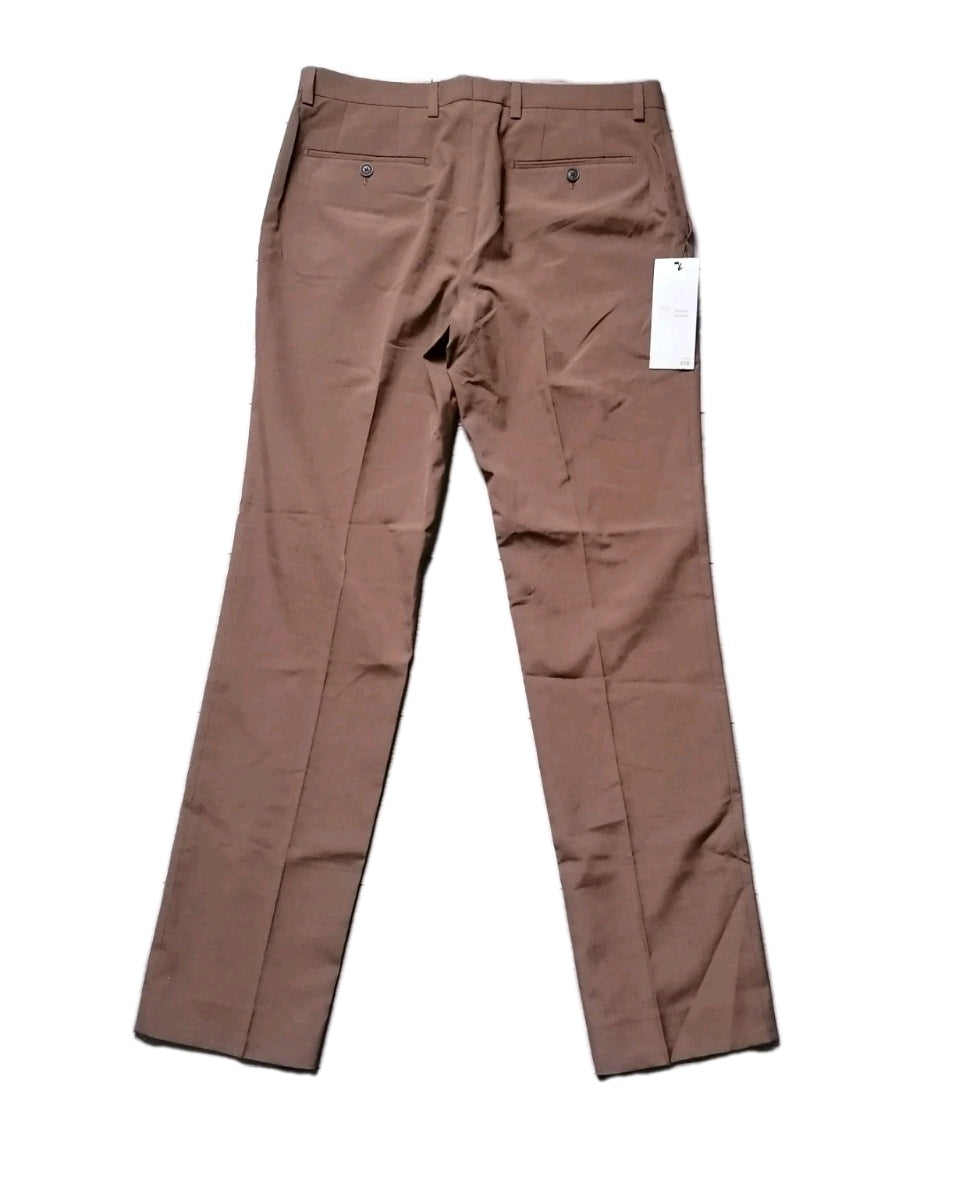 Men Next brown tailored fit formal trouser W34 L33