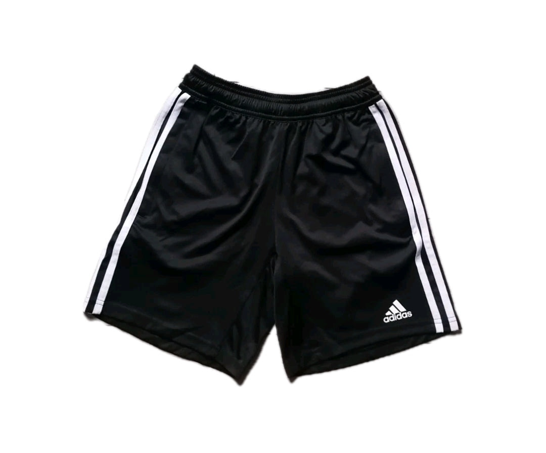 Boys Adidas black football shorts, 11-12y