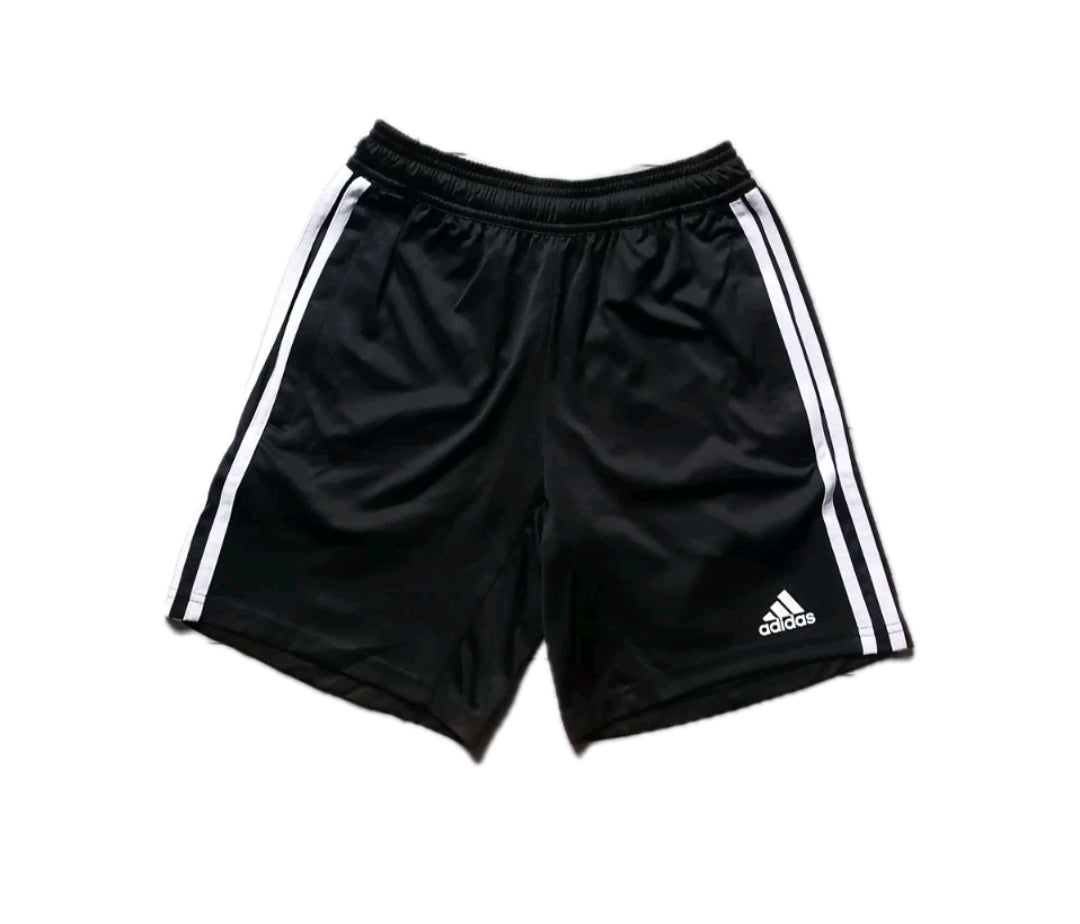 Boys Adidas black football shorts, 11-12y