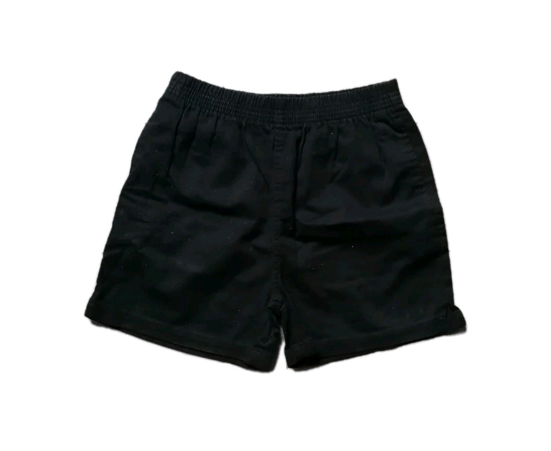 Boys black rugby school shorts, 11y