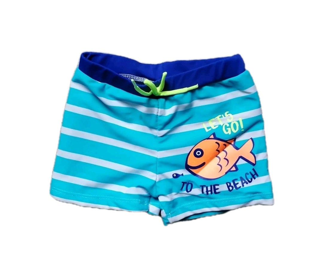 Boys 'Lets go on the Beach swimming shorts 2-3y