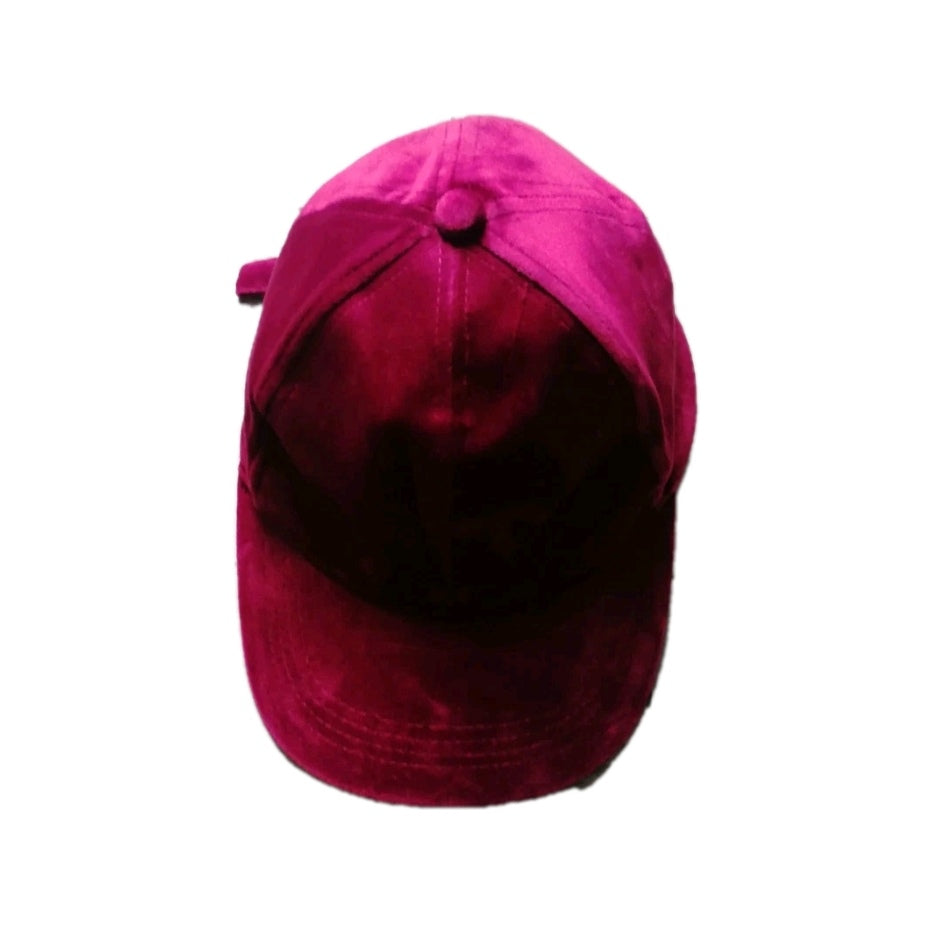 Men burgundy suede face cap, one size