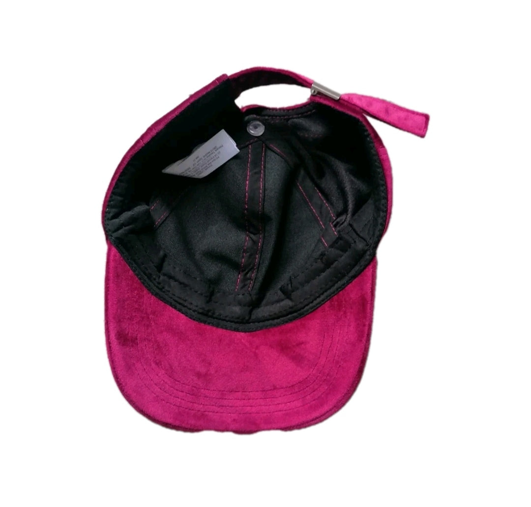 Men burgundy suede face cap, one size