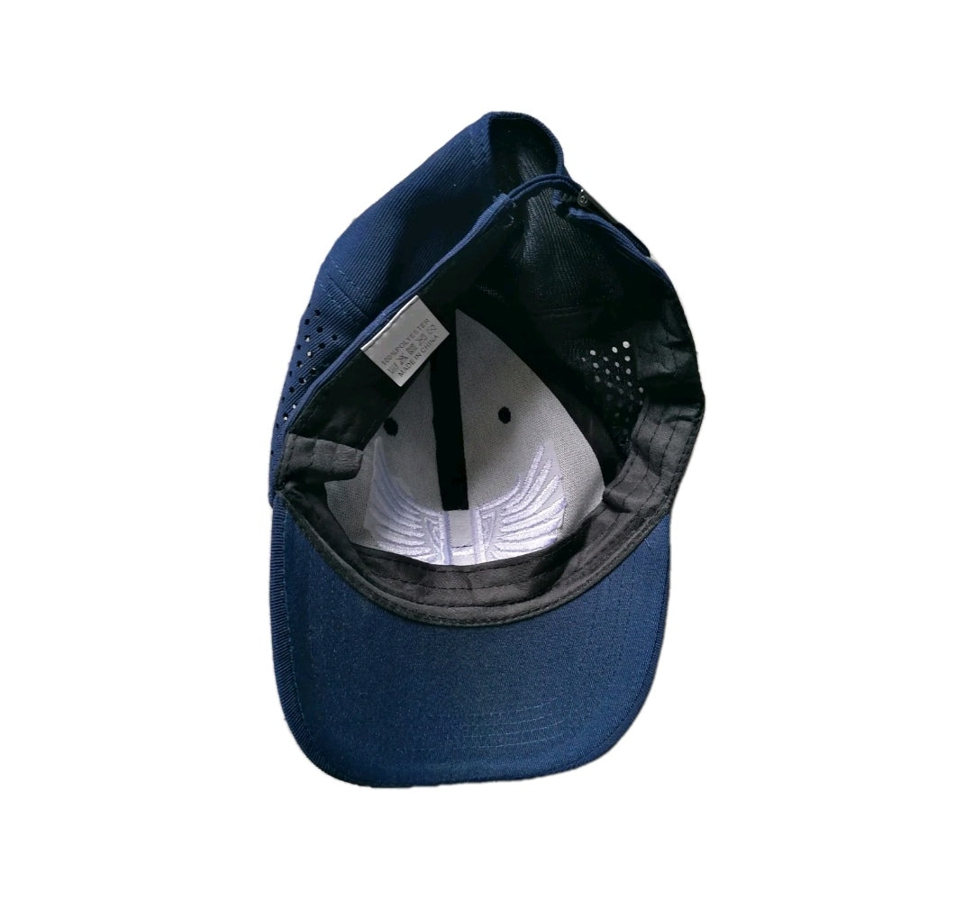 Navy blue face cap, one size