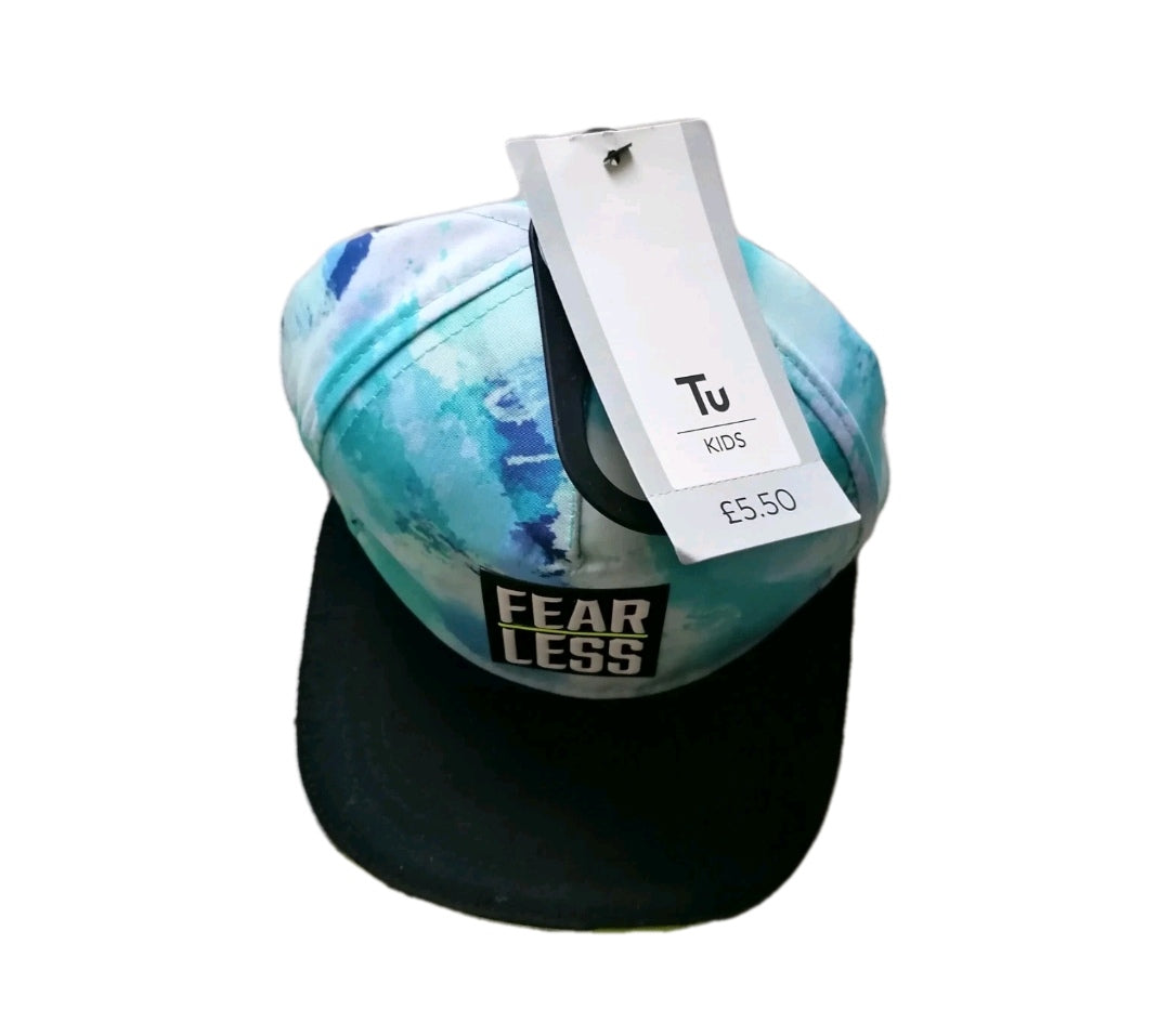 Boys 'fearless' blue mix hat, 3-5y