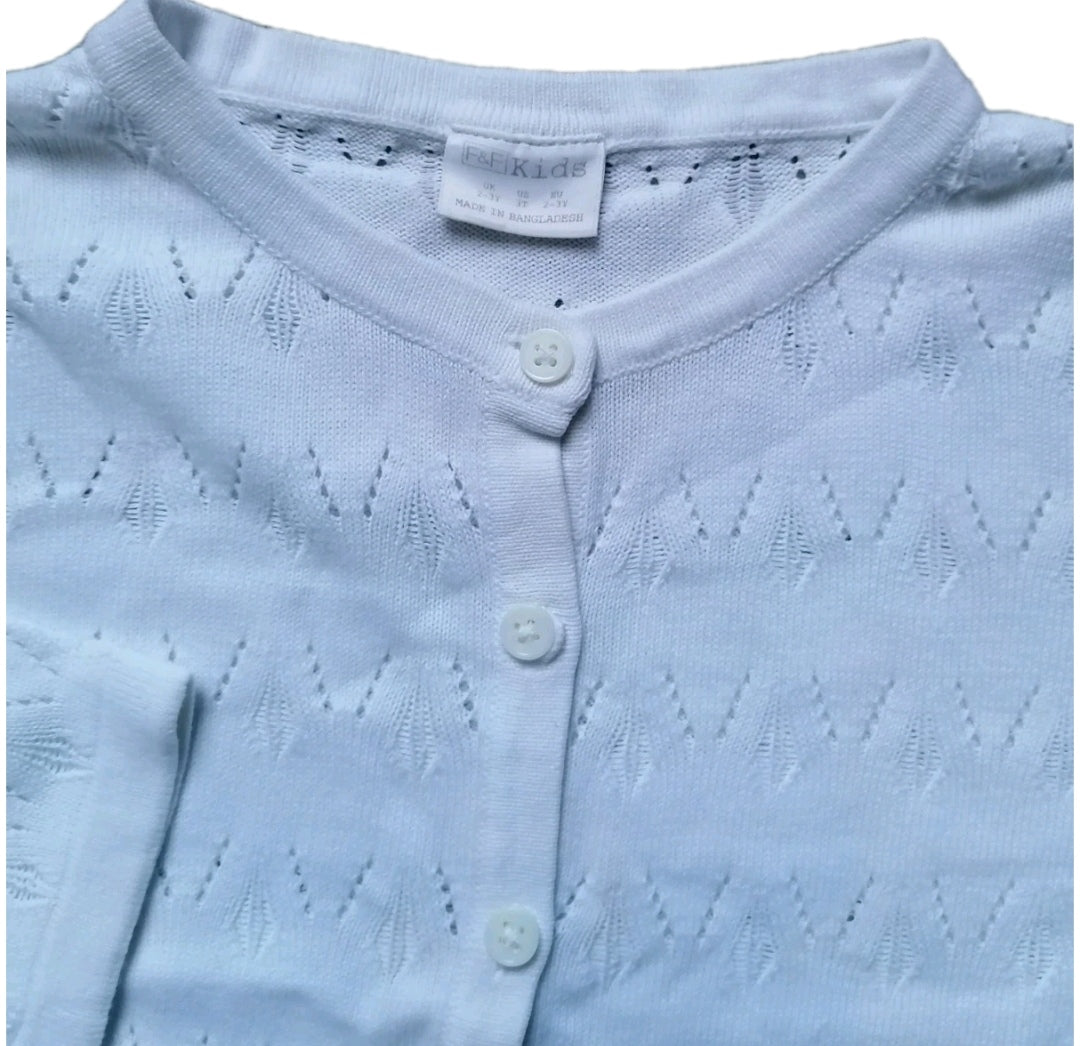 Girls white bolero cardigan, 2-3 years