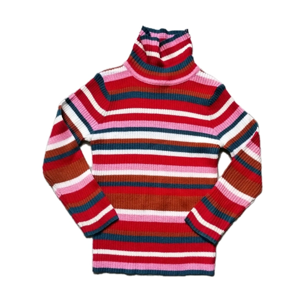 Girls turtle neck multi color jumper, 7 years