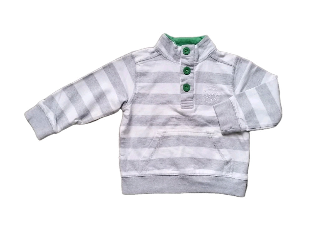 Baby boy grey stripe jumper, 18-24m