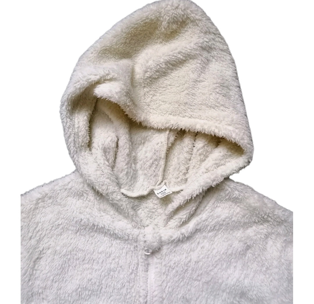 Girls cream fleece hoodie jumper, 15 years