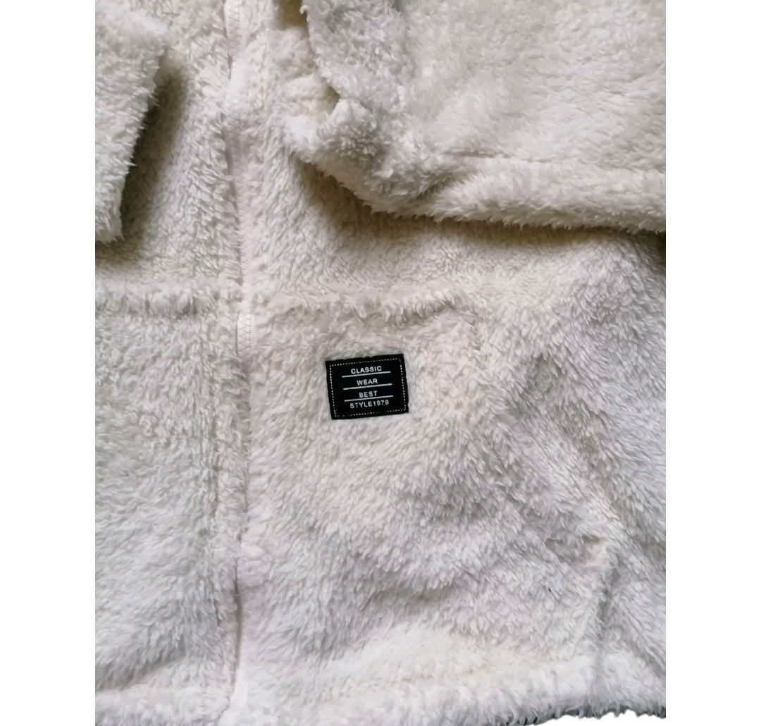 Girls cream fleece hoodie jumper, 15 years