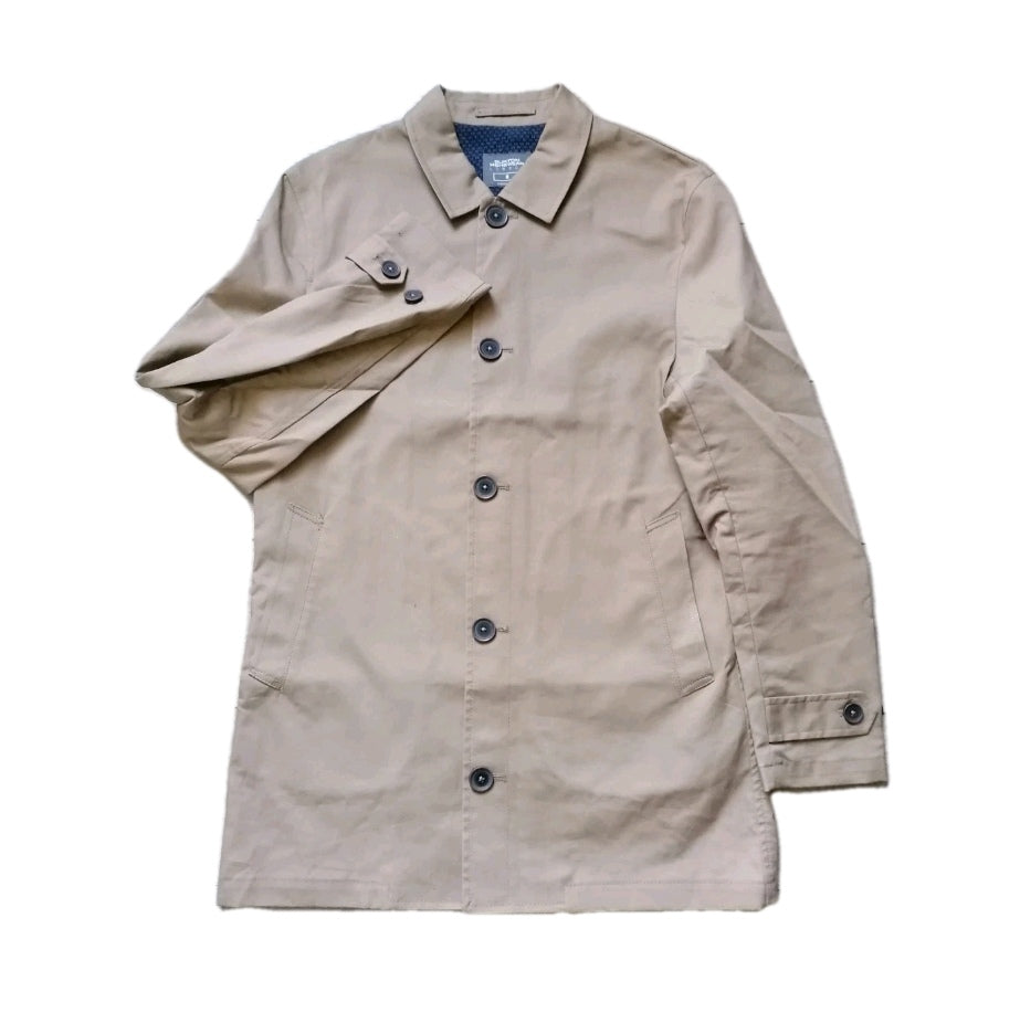 Men Burton beige trench overcoat, Medim