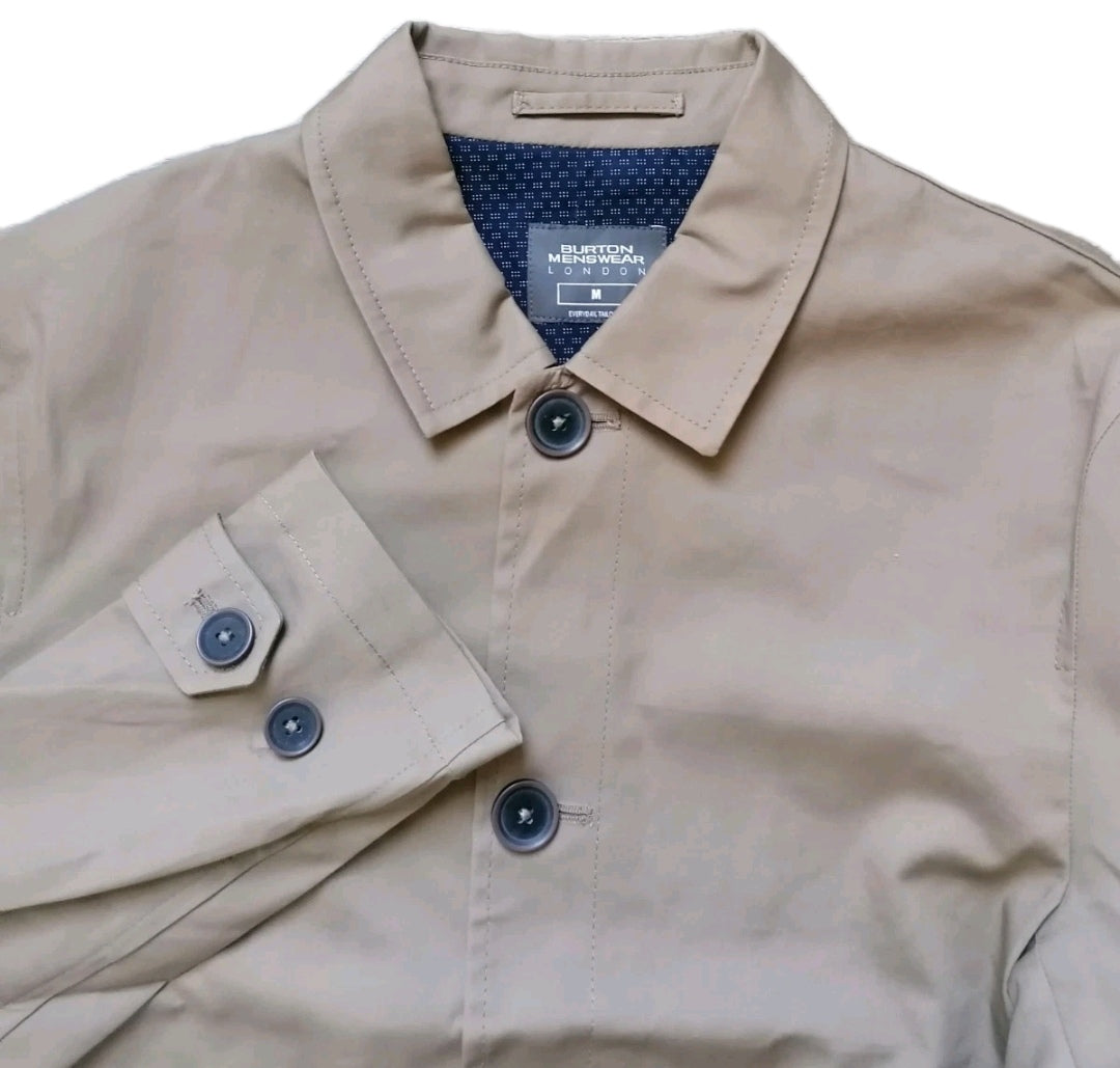 Men Burton beige trench overcoat, Medim
