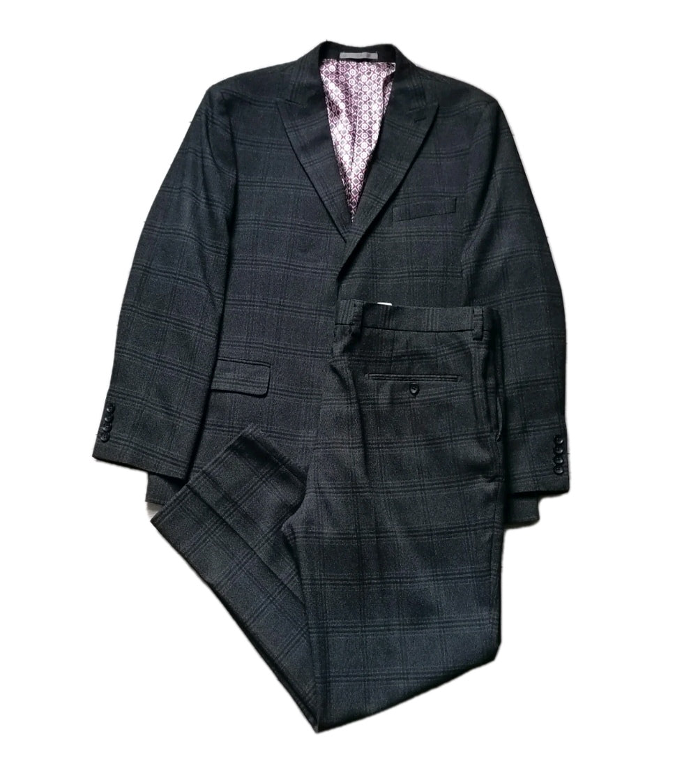 Men Next grey check regular fit 2 piece suit 44S/40S