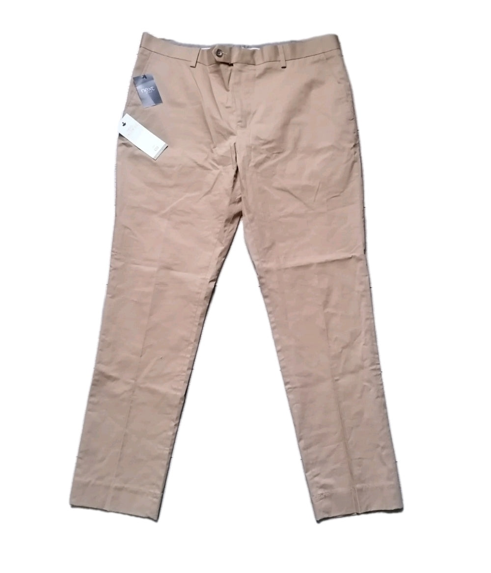 Men Next beige skinny fit crop stretch chinos W36 L31