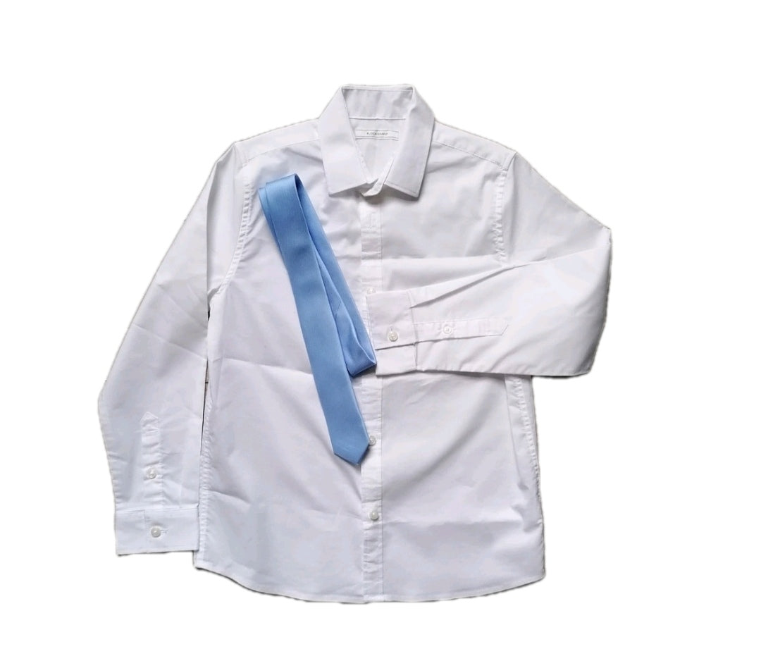 Boys Next navy blue check 4 piece suit 8-9 years