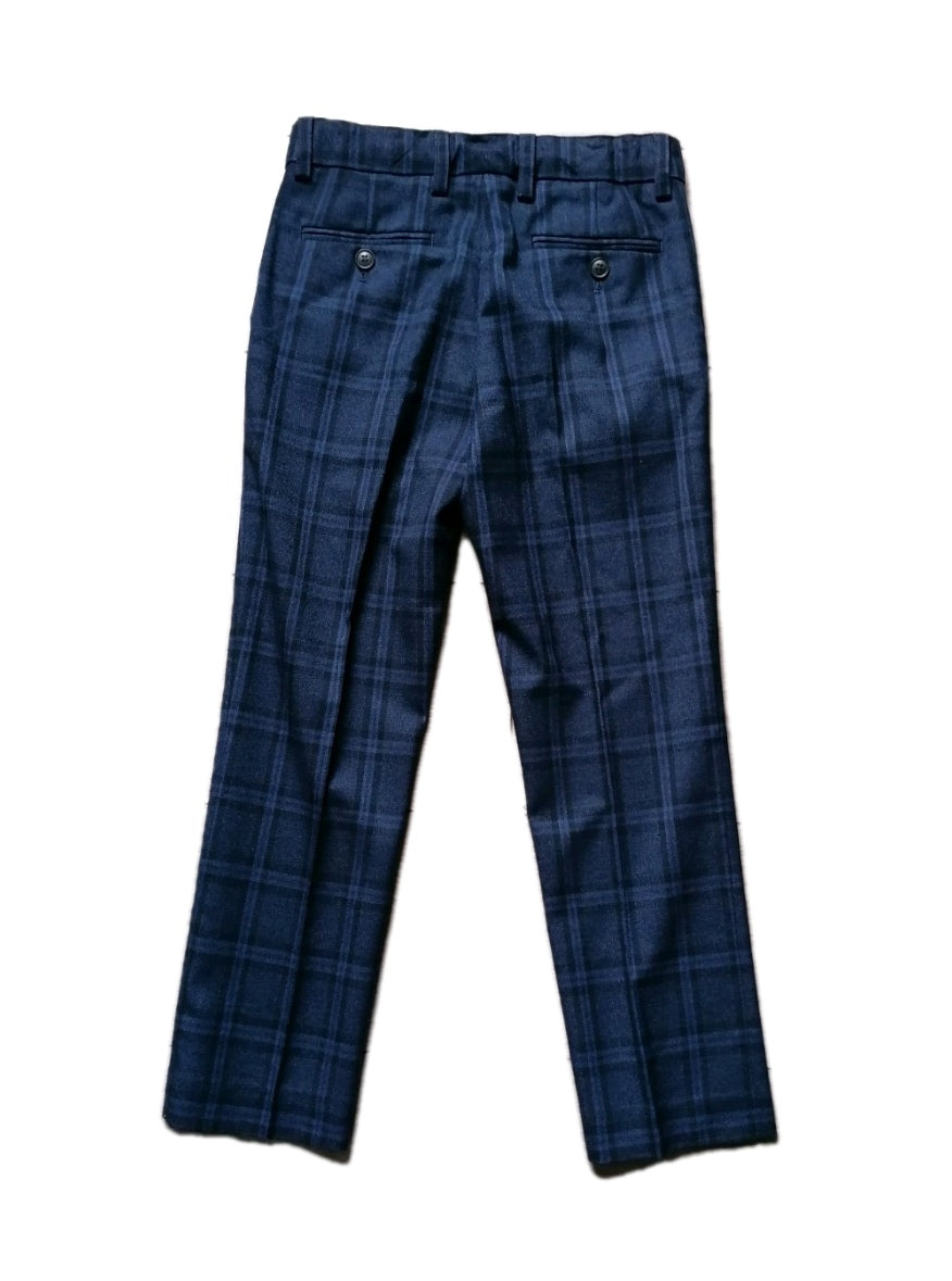 Boys Next navy blue check 4 piece suit 8-9 years