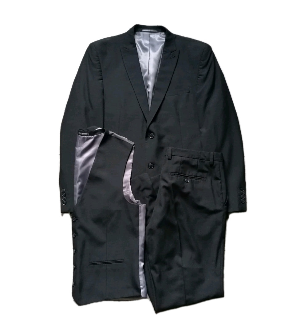 Men Next black 3 piece slim fit suit 44R/36R/44R