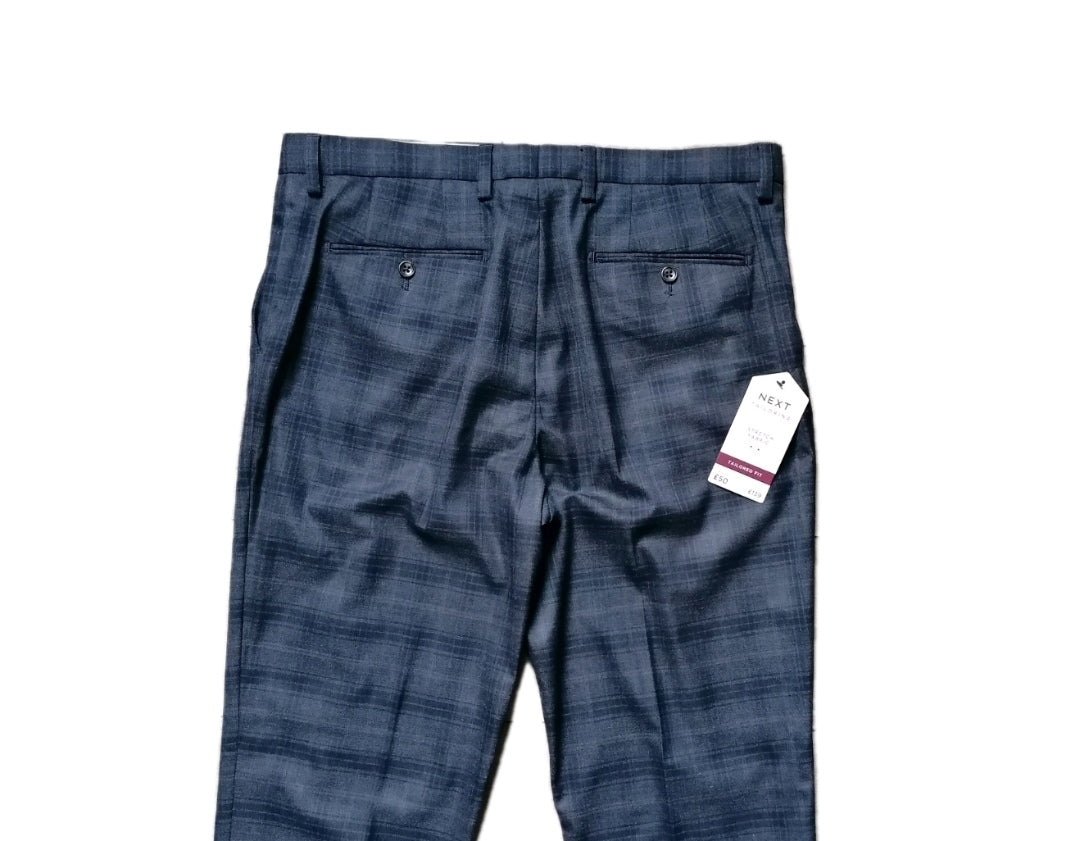 Men Next grey check tailored fit formal trouser W36 L33