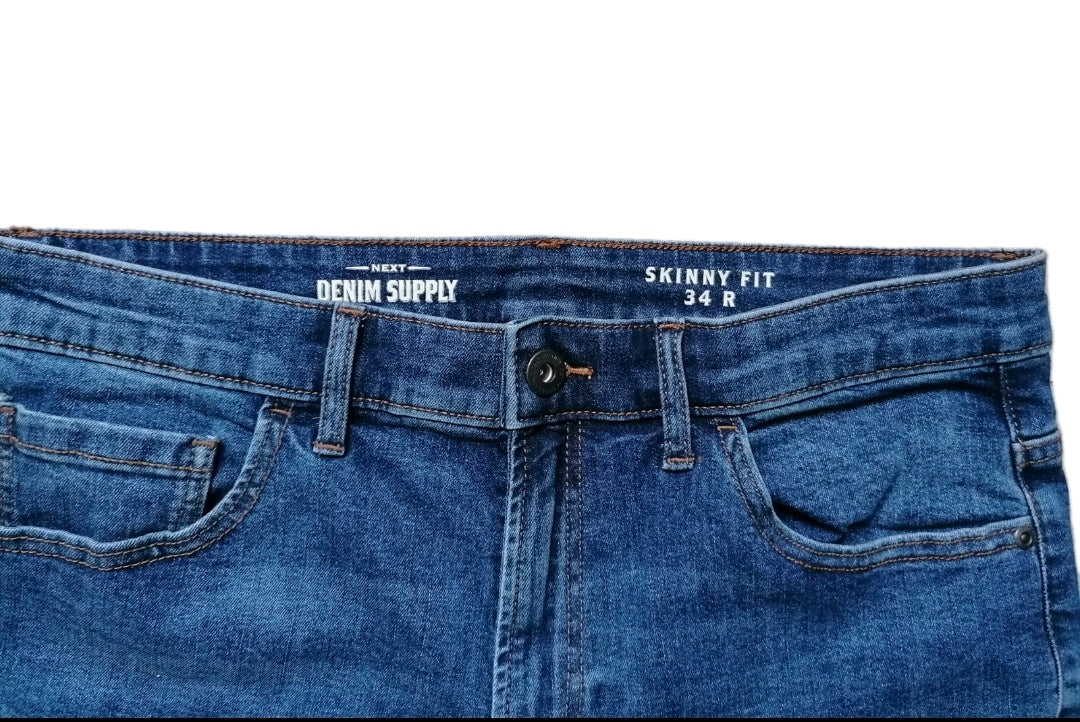 Men Next skinny fit denim jeans shorts 34R