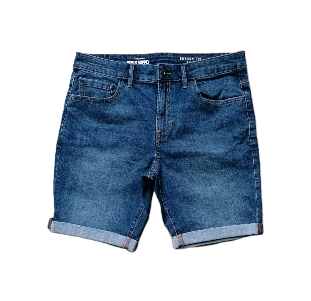 Men Next skinny fit denim jeans shorts 34R
