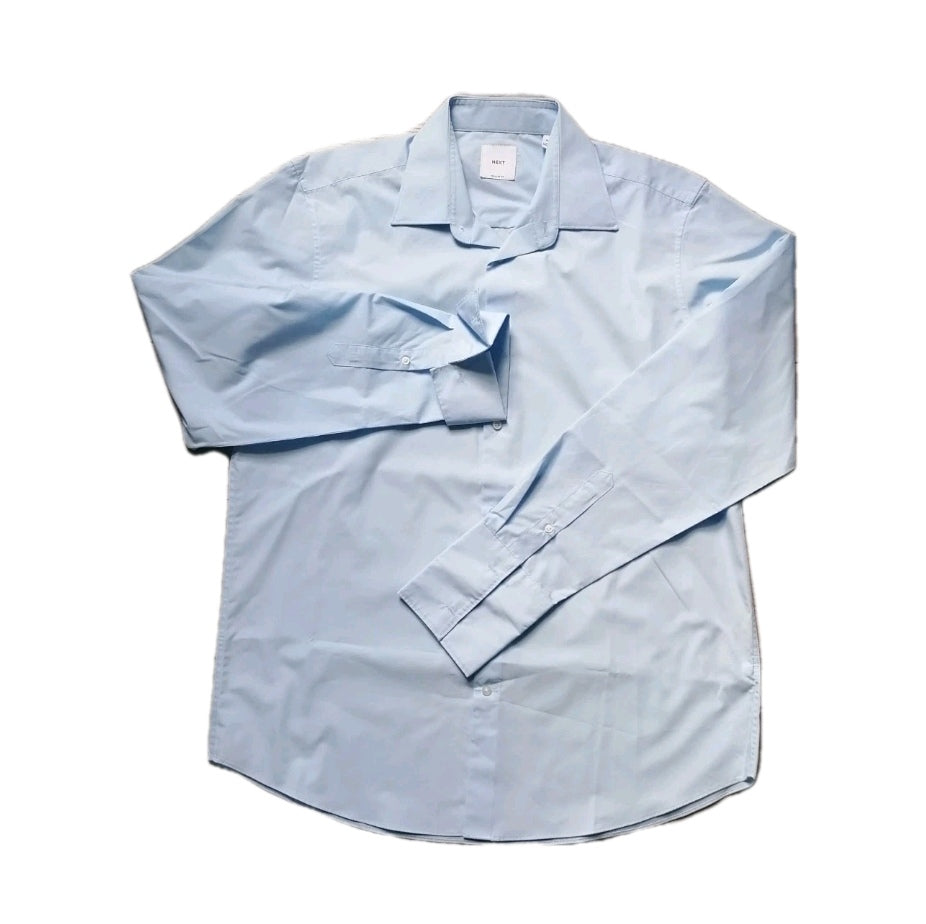 Men Next blue regular fit long sleeve formal shirr 16.5"