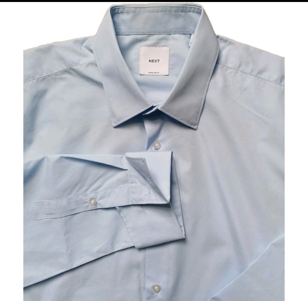 Men Next blue regular fit long sleeve formal shirr 16.5"
