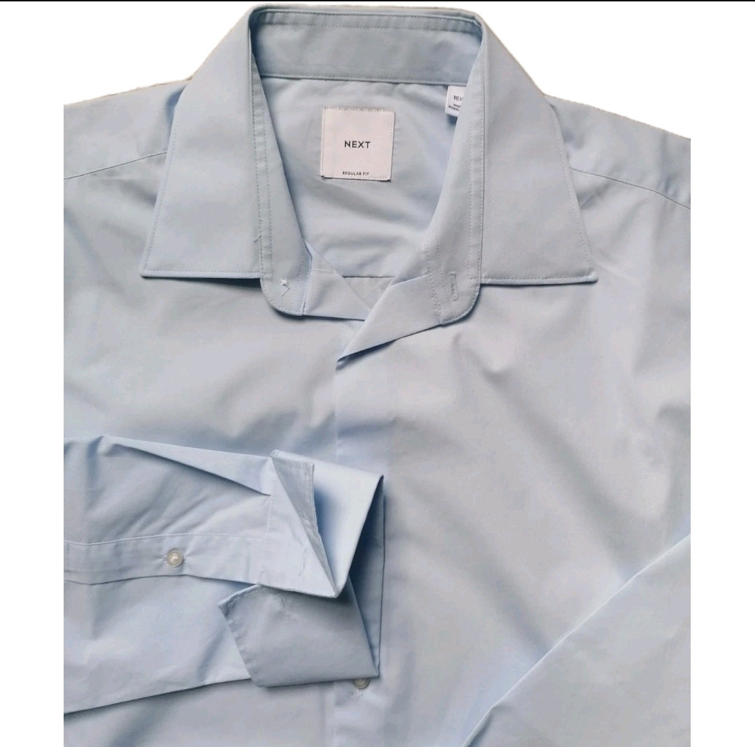Men Next blue regular fit long sleeve formal shirr 16.5"