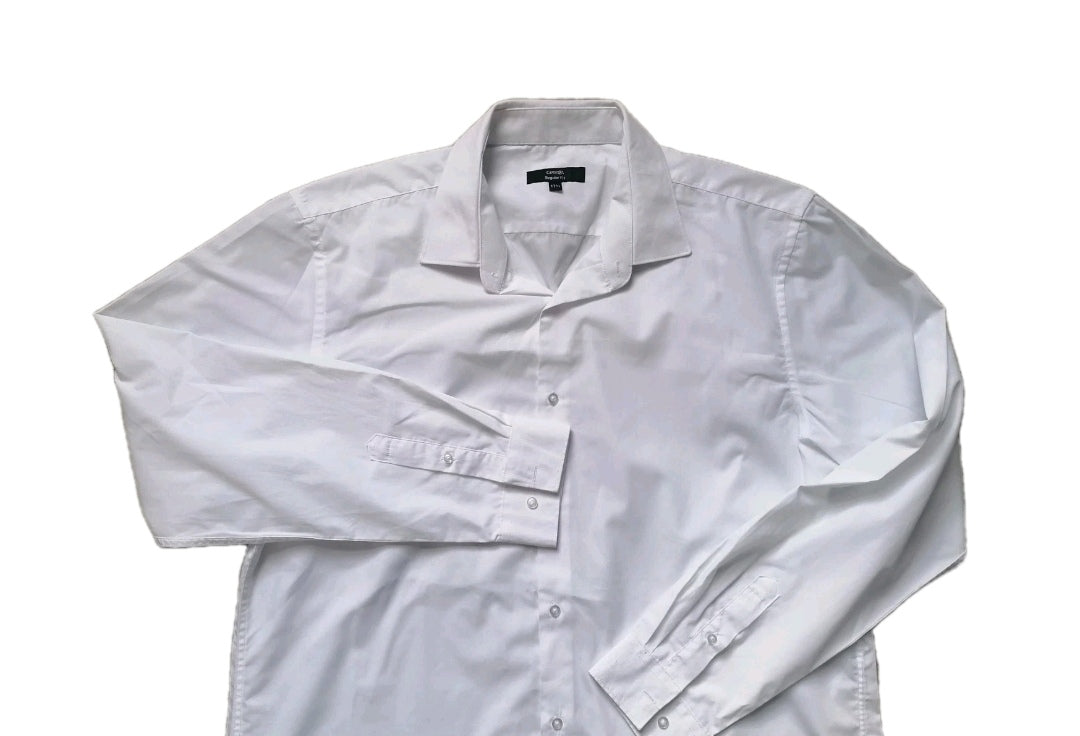 Men white long sleeve formal regular fit shirt 17.5"