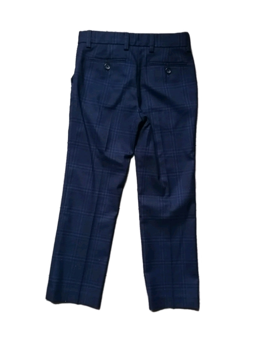 Boys Next navy blue check 2 piece suit 8 years
