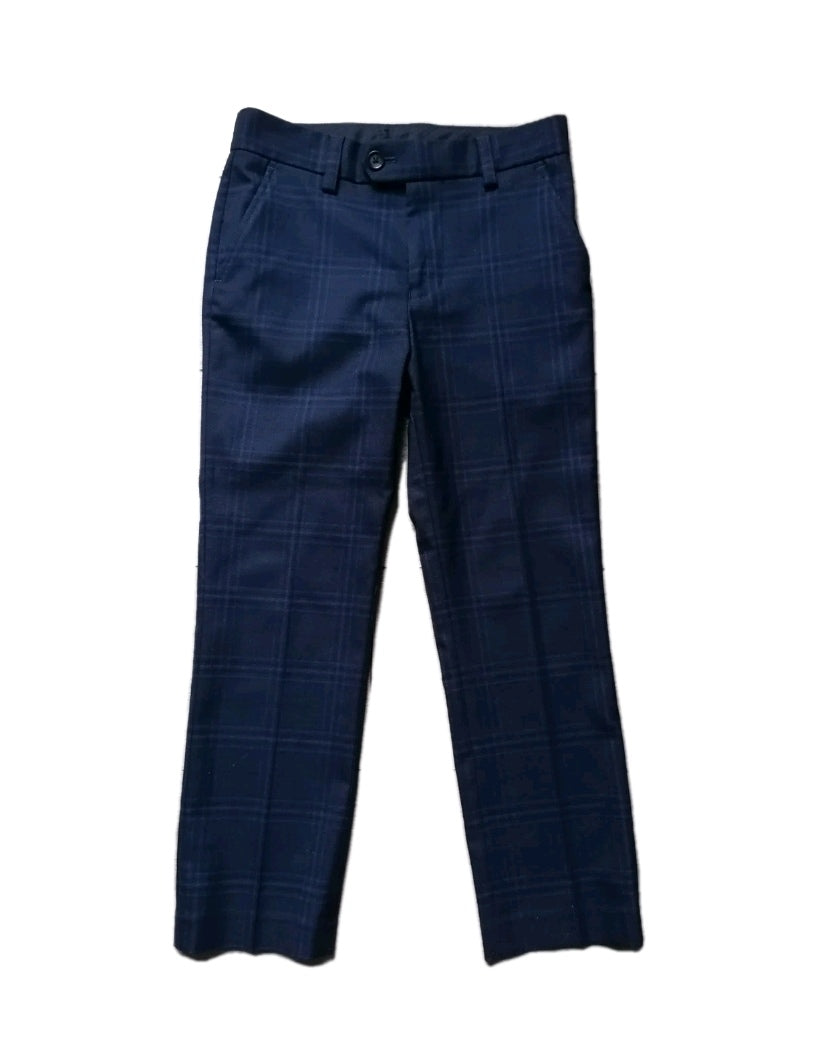 Boys Next navy blue check 2 piece suit 8 years