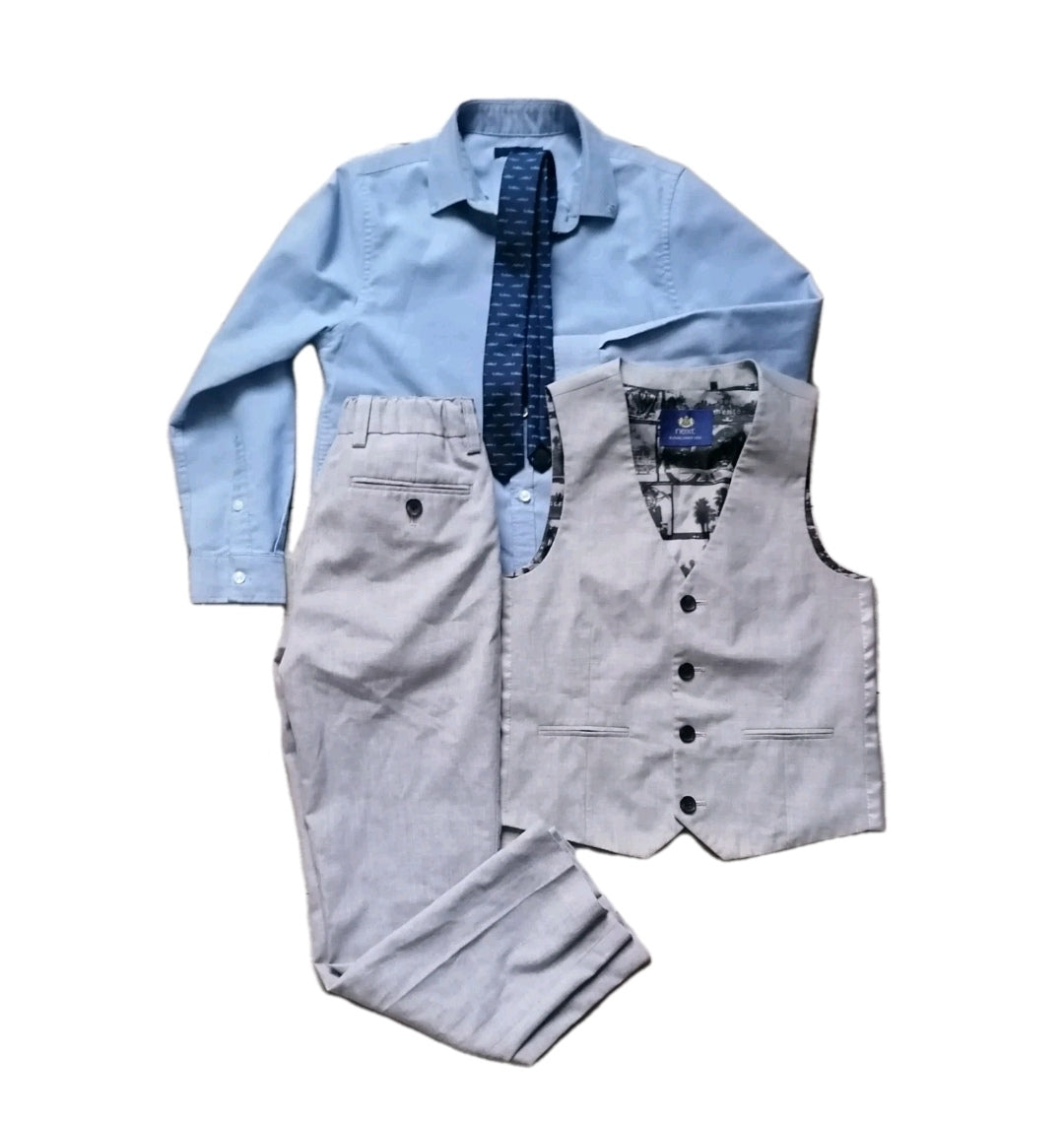 Boys Next grey 4 piece suit 8-9 years