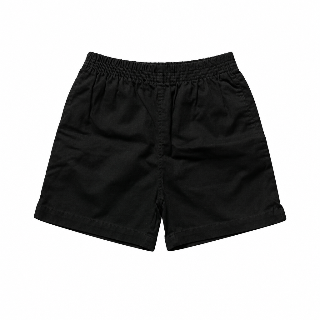 AI-refined preview of the black rugby shorts